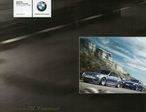 BMW M5 BERLINE / TOURING : Tarifs, Équipements de série et Options 18/03/2008
